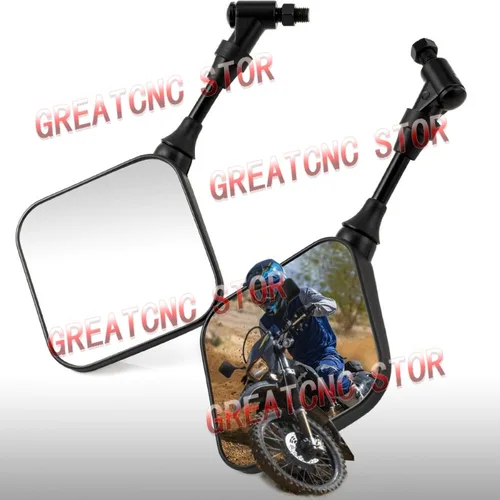 Imagen 2 del producto Espejos laterales dobles negros para motocicleta Suzuki DR 200 250 DR350 350 DRZ 400 650 DR650 2 unids/lote