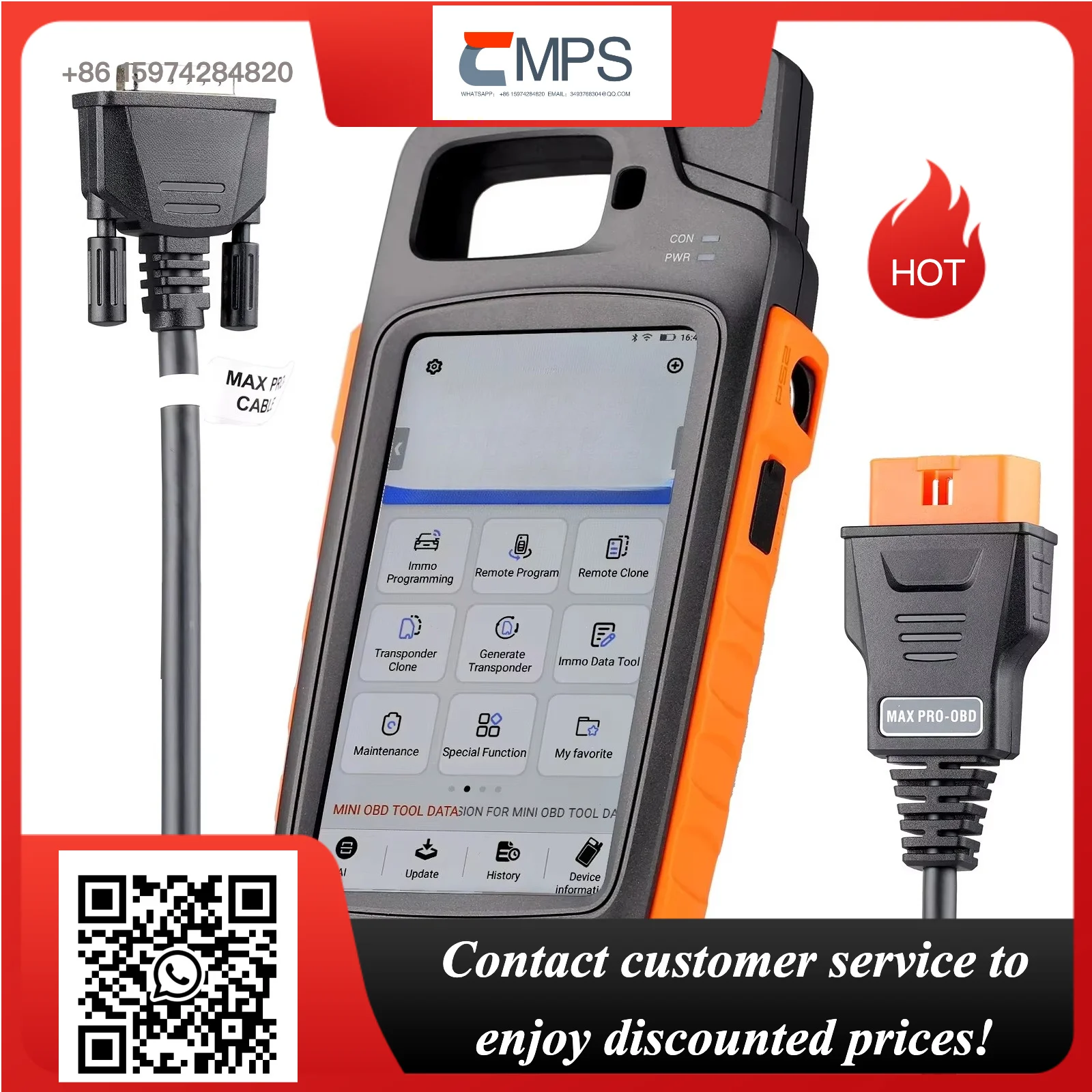 EU/UK  Key Tool Max PRO Combines Key Tool Max and Mini OBD Tool Functions Adds Voltage