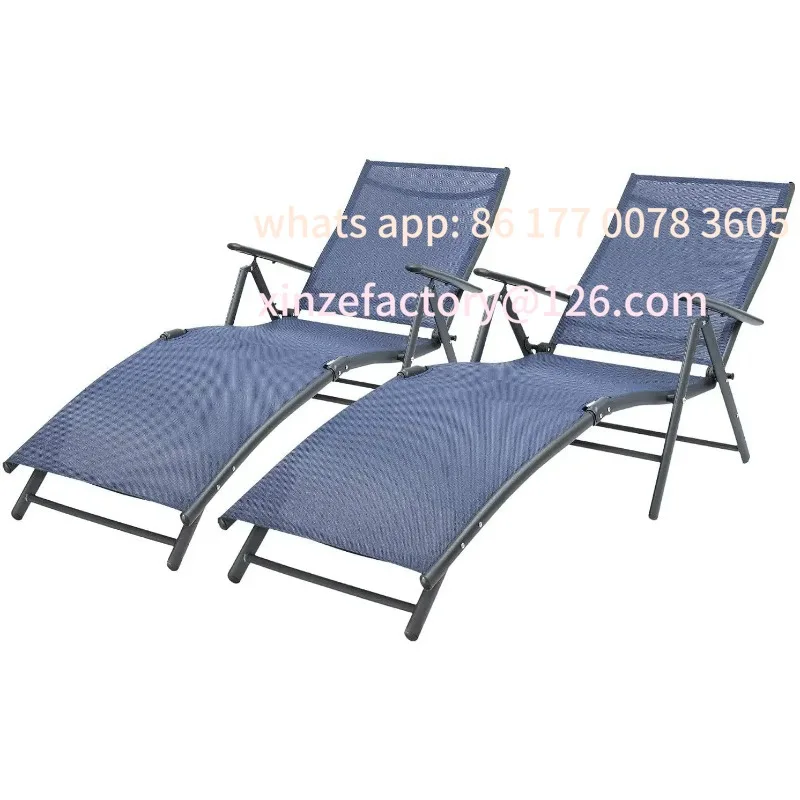 

Customizable Patio Lounge Chair Outdoor Adjustable Chaise Lounge Folding Recliners Set Of 2 For Beach, Pool And Yard