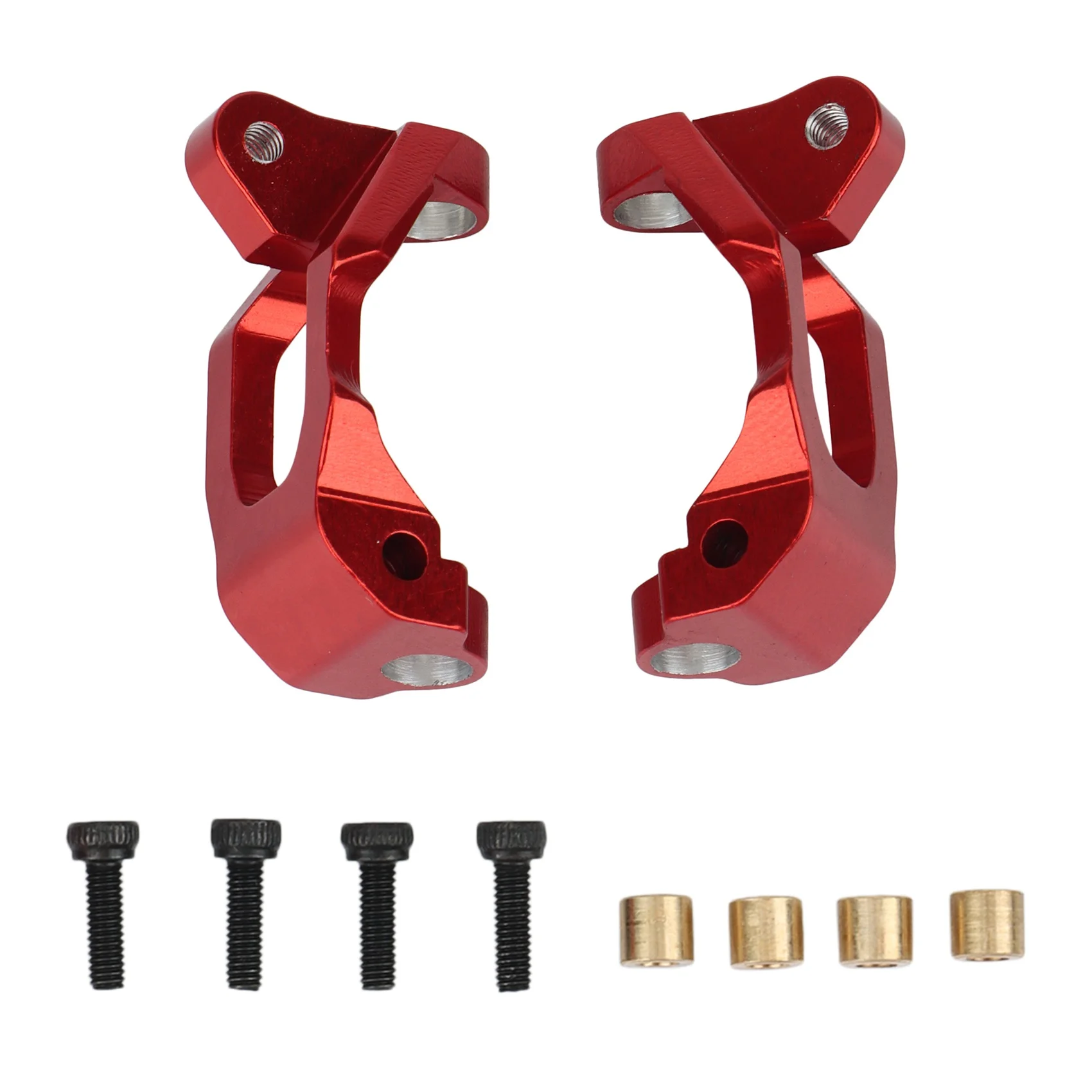 A63T-2Pcs Metal Front C-Hubs Caster Block For Axial Yeti Jr. AX90052 AXI90069 1/18 RC Car Upgrade Parts,Red
