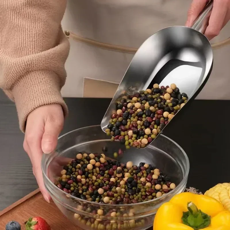 Multifunctional Stainless Steel Ice Scoop for Measuring Coffee Beans Flour