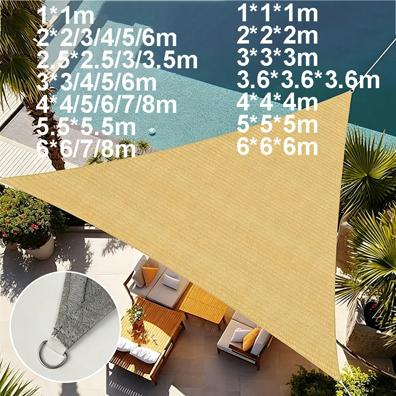 Sun shade Sail Large Quadrilateral Triangle Sun Shelter 4x4 6x6M Outdoor Yard Garden Balcony Camping Canopy Yellow Sunshade Sail