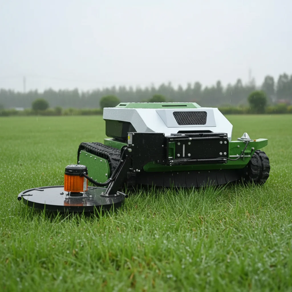 

Customize Remote Control Crawler Lawn Mower 2026 New Style For Garden Park Home Grass Trimming