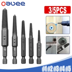 3/5pcs Hex Screw Extractor Broken Damaged Screws Set Drill Bit Broken Screws  Extractor Easy Out Bolt Removal Woodworking Tools