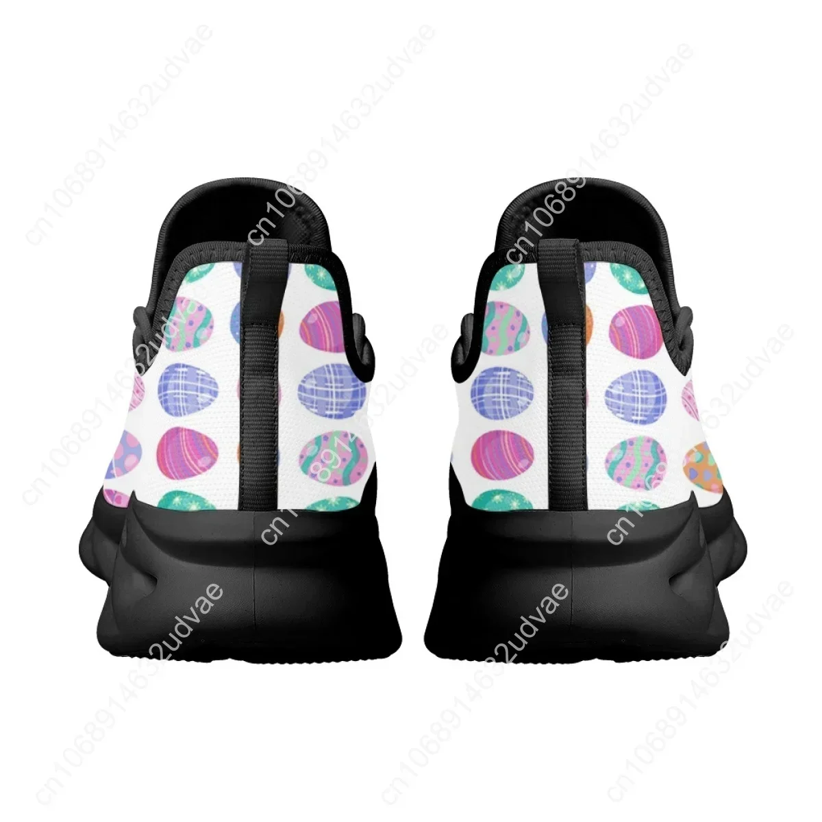 Funny Easter Bunny Design Flats Shoes Women's Lightweight Lace-Up Walking Shoes Students Comfortable Jogging Shoes Easter Gift