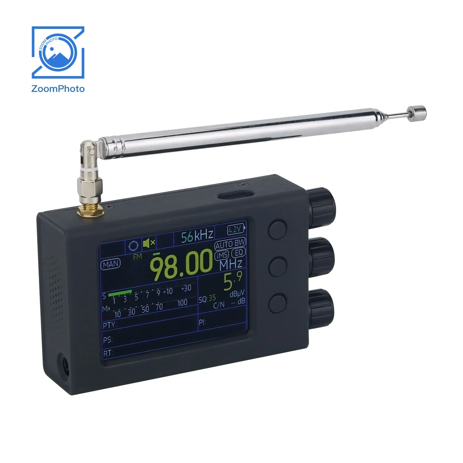 HAMGEEK 휴대용 TEF6686 풀밴드 라디오 수신기 64-108MHZ AM FM SW MW LW RDS 2.8인치 화면 탑재
