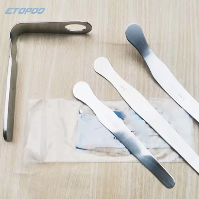 Stainless Steel Ophthalmic Instruments Tongue Depressor Straight / Angled Tongue Spatula  Surgery Tools