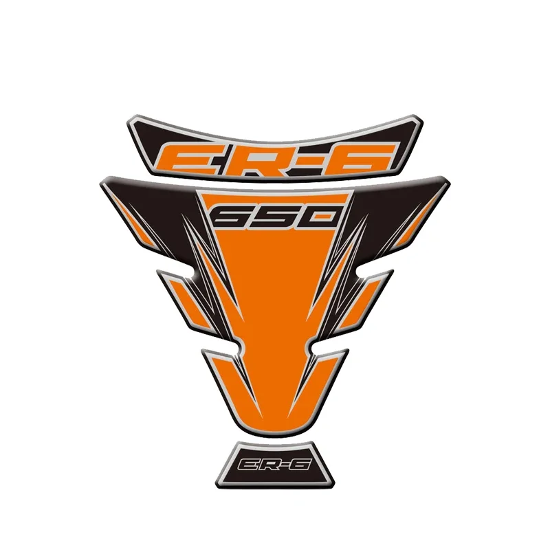 

For Kawasaki ER650 ER6 ER-6 650 650R 2006 - 2014 Motorcycle Tank Pad Protector 3D Gel Sticker Decal - Orange