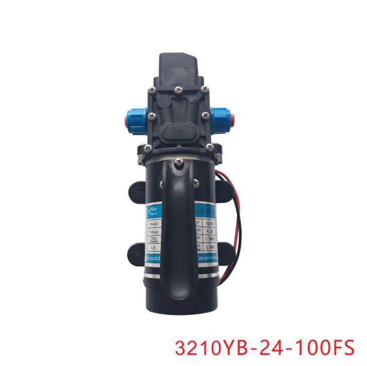 100w 8LPM automatic pressure switch water pump dc 12V 24V small electric diaphragm High Pressure self priming pump built in fan