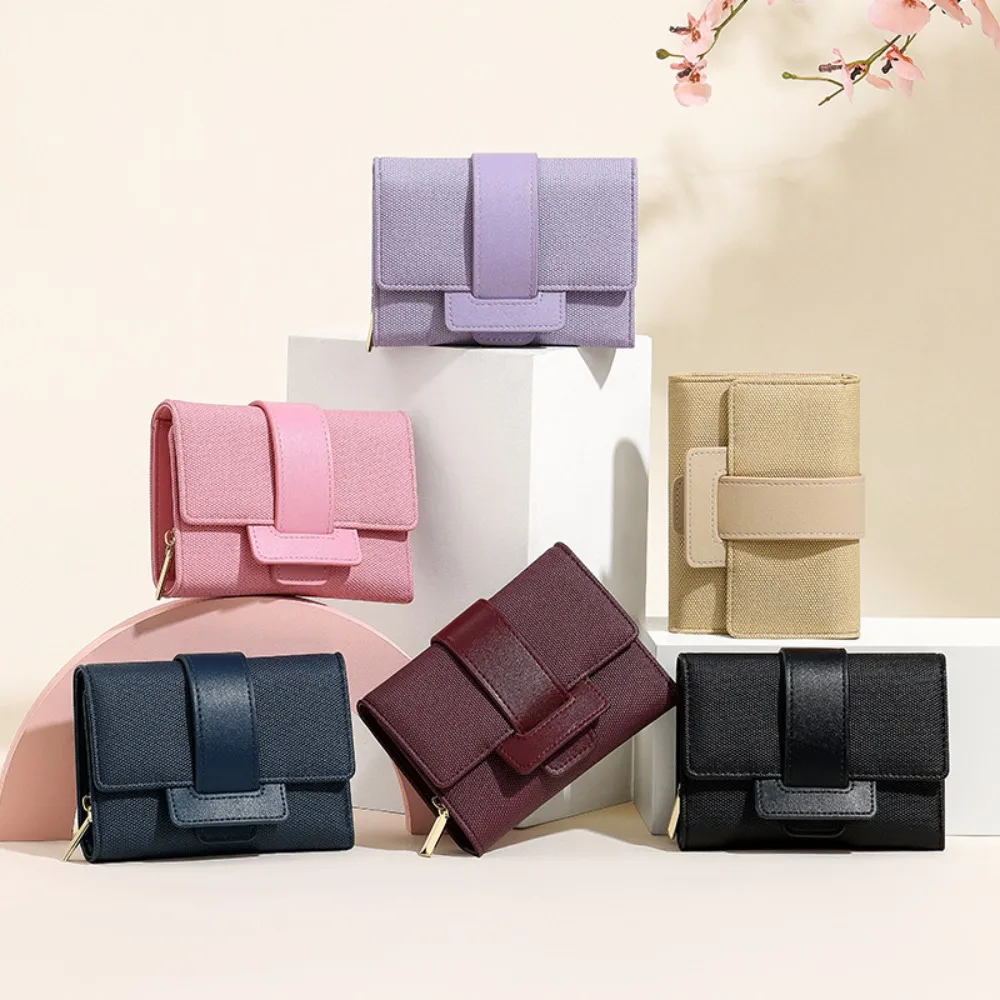 New PU Leather Purse Multi-card Slots Foldable Wallet Large Capacity Portable Card Bag