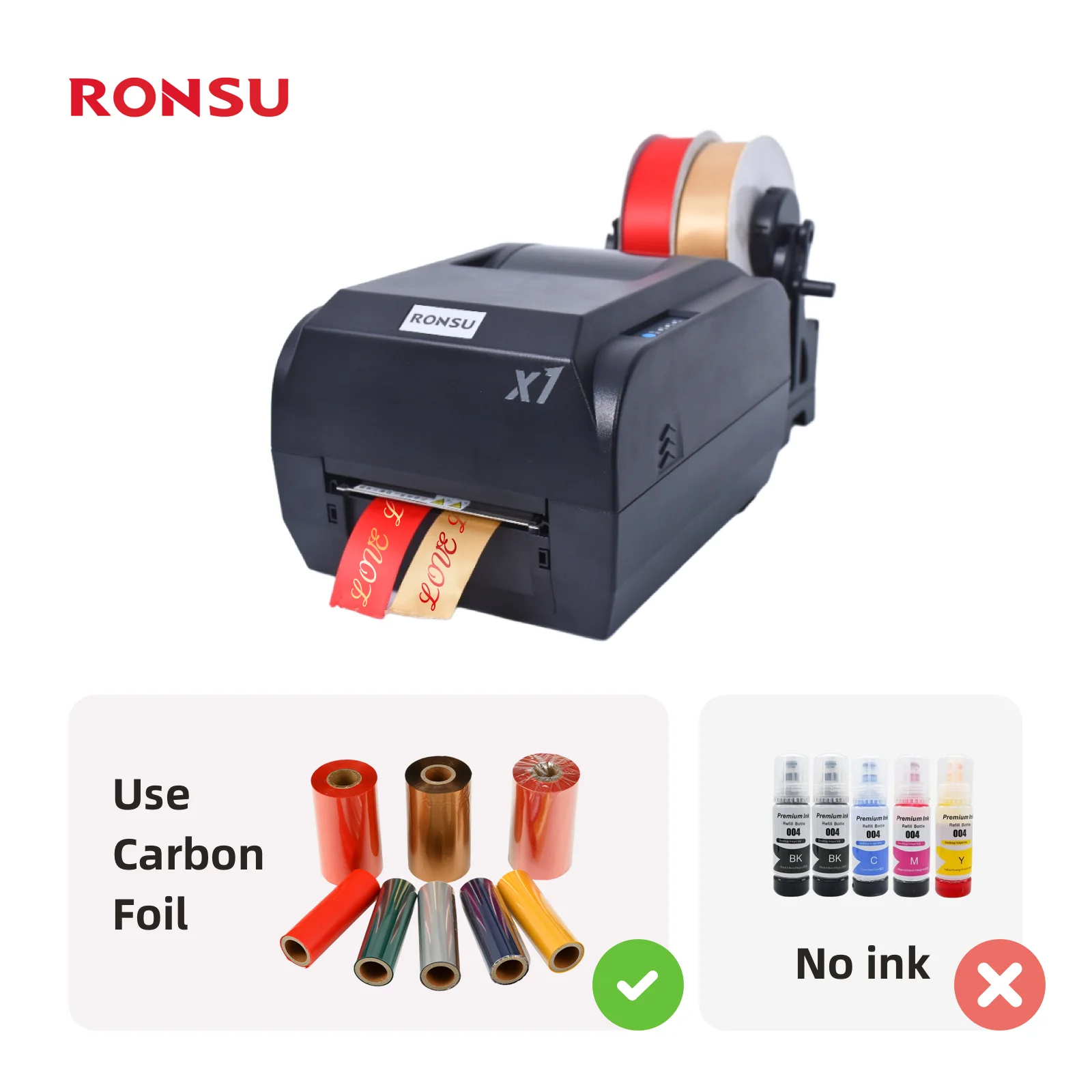 Double-row Gift Satin Ribbon Printer Machine Multi-function Desktop High-speed Label Printer Sticker Machine