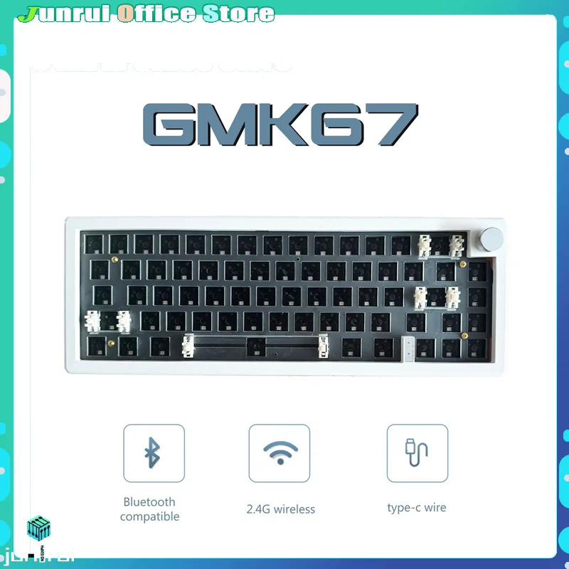 

Zuoya Gmk67 Three Mode Mechanical Keyboard Kit Wireless Bluetooth Custom Diy With Knob Gasket Hot Swap Rgb Backlit Keyboard Kit