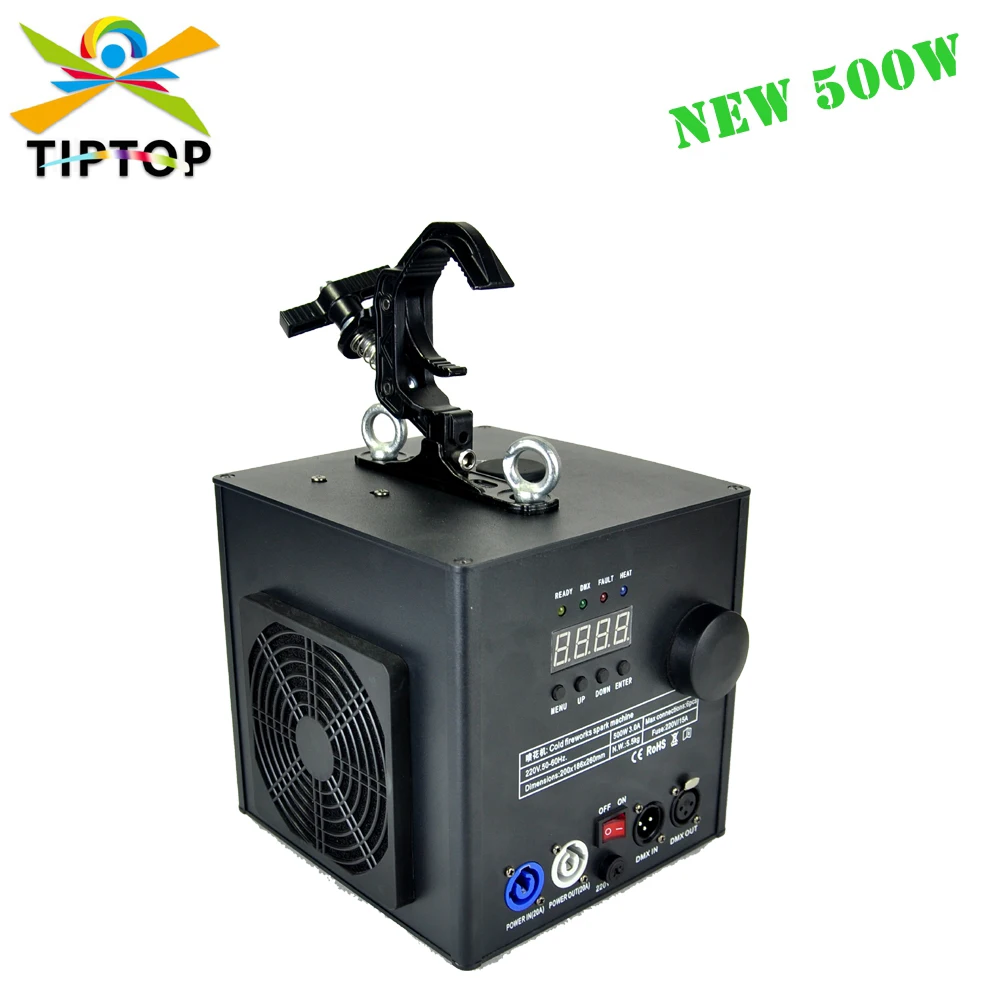 

TIPTOP 500W Hanging Cold Fireworks Waterfall Simulated Fireworks Jet Machine Aluminum Housing With Clamp Spray downward