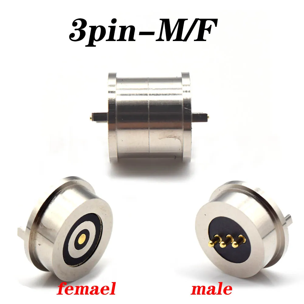 3Pin 10A high current magnet suction spring pogo pin connector male female probe DC power charging magnetic connector