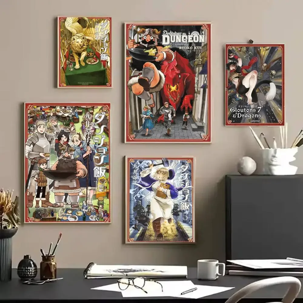 D-Delicious In Dungeon Poster Stickers HD Waterproof Painting Wall Art For Bedroom Living Room Home Decor Decoration Gift