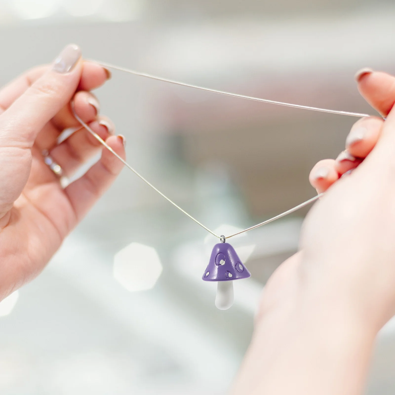 

20 pcs Colorful Mushroom Hanging Pendant Resin Diy Jewelry Making Accessories For Necklace Bracelet Keyring Decorative Craft