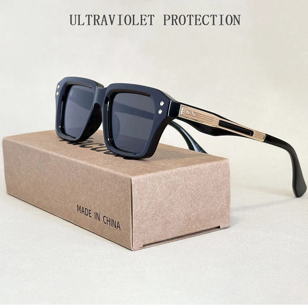 Retro Sonnenbrille Männer Vintage Quadrat Sonnenbrille Frauen Luxus Designer Mode Gläser Dropshipping Gafas De Sol Hombre Zonnebril – Detail 2