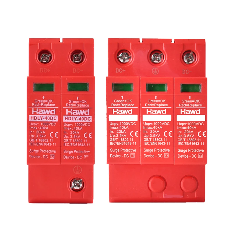 DC SPD Surge Protective Device 2P 40KA 60KA 600V 800V 1000V Voltage Protector Solar PV Photovoltaic Lightning Arrester image 6