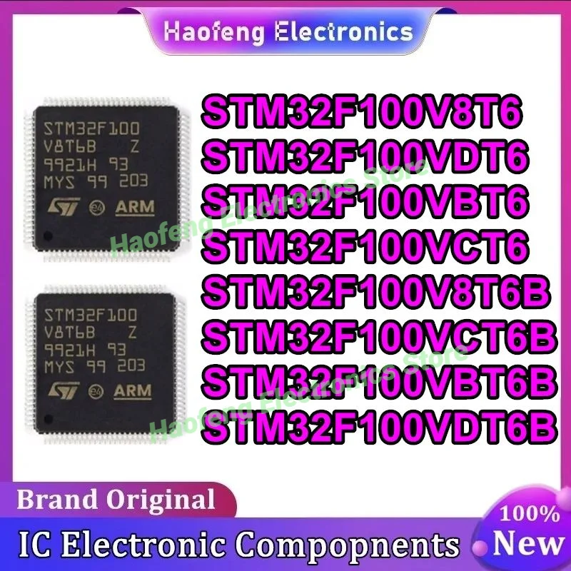 5PCS STM32F100V8T6 STM32F100VDT6 STM32F100VBT6 STM32F100VCT6 STM32F100V8T6B STM32F100VCT6B STM32F100VBT6B STM32F100VDT6Bใหม่