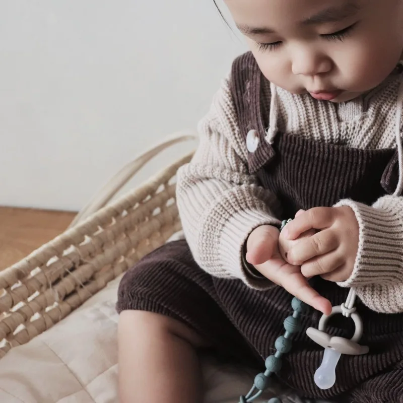 الملونة سيليكون حبة هوة حامل قصاصة لعبة التسنين للأطفال مضغ سلسلة عربة طفل اكسسوارات اللهايات المقاود #3