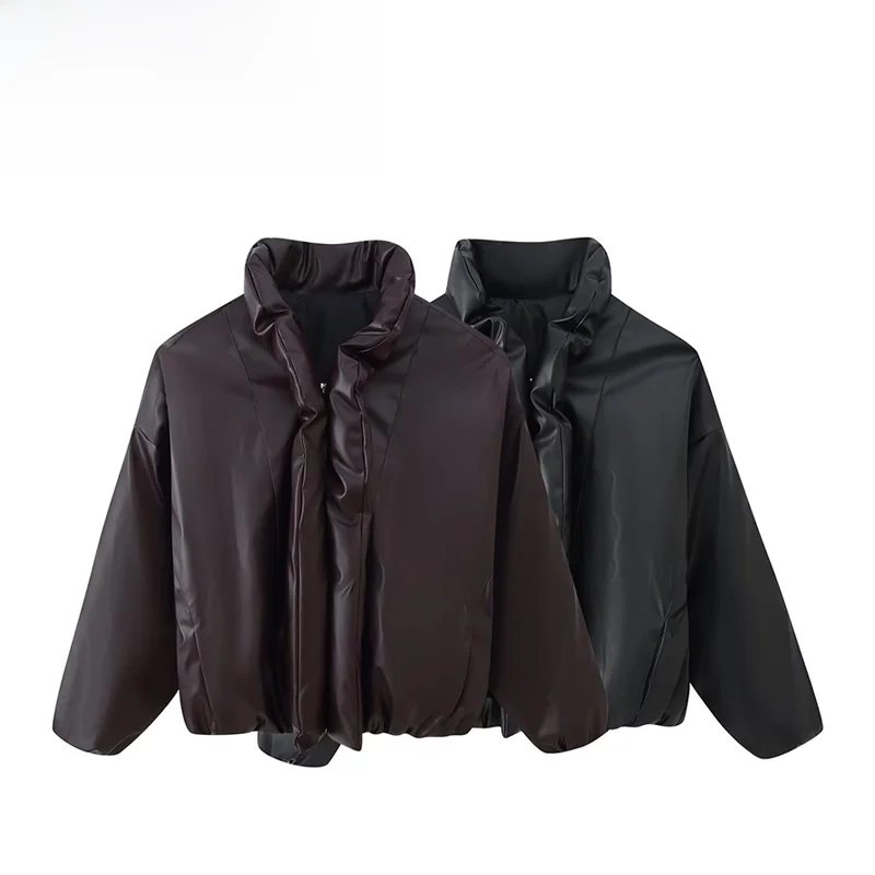 

Неводная универсальная кожаная куртка на молнии, женская осень 2023, Новое поступление, универсальная верхняя одежда Sli с воротником-стойкой