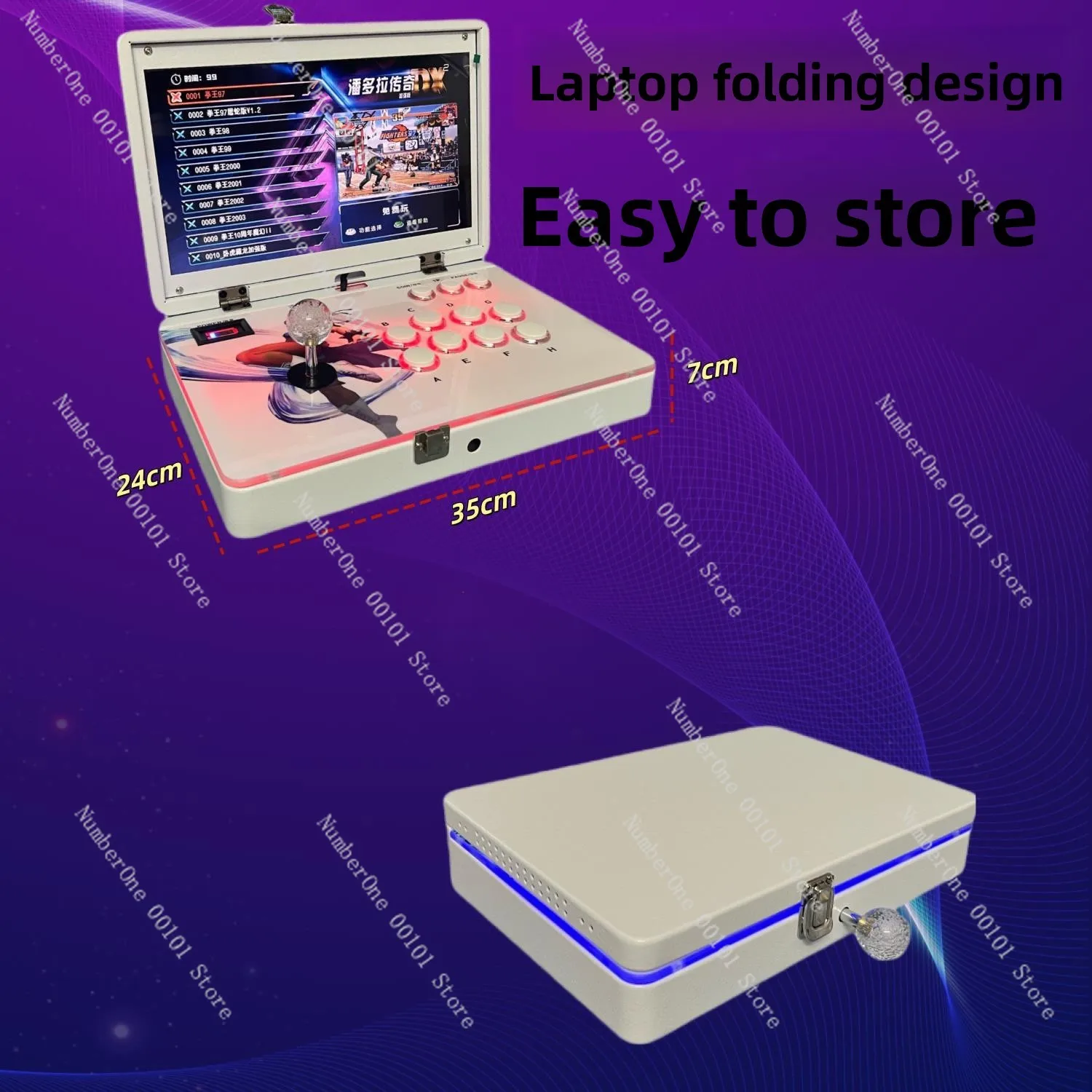New white 14 inch portable joystick game machine household street machine translation cover folding notebook all-in-one machine