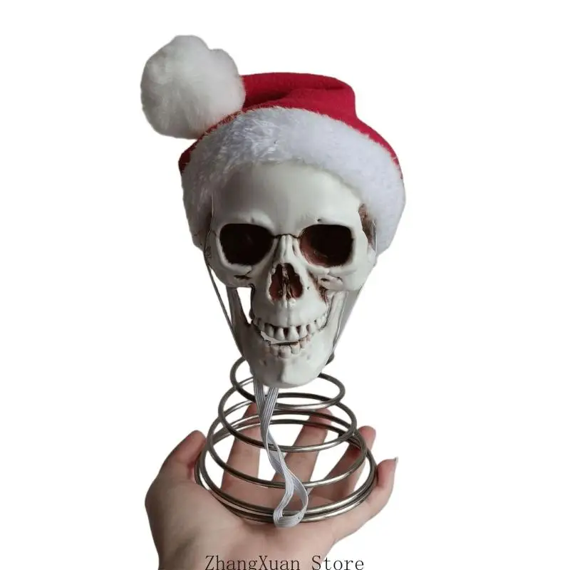 Totenkopf-Weihnachtsmannmütze-Ornament für Weihnachtsbaumspitze und Raumstil 3XUF – Detail 5