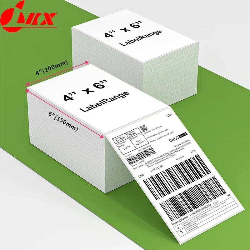 LKX 4"x6" Thermal Shipping Labels All-Purpose Label Paper Sticker Self-adhesive Waterproof Oil-Proof Thermal Rolls Label