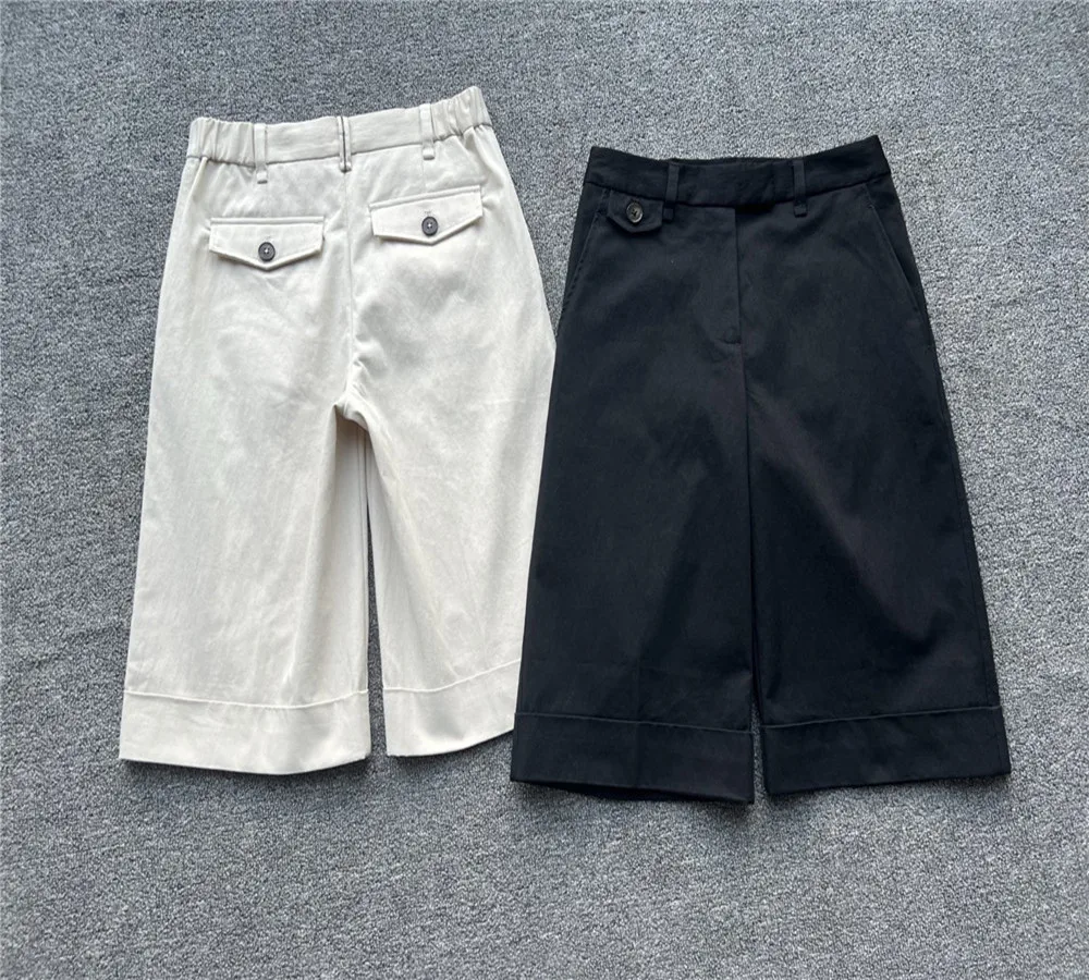 

25 Summer New Women's Shorts High Waist Casual Straight Mid-Pants Comfortable Breathable