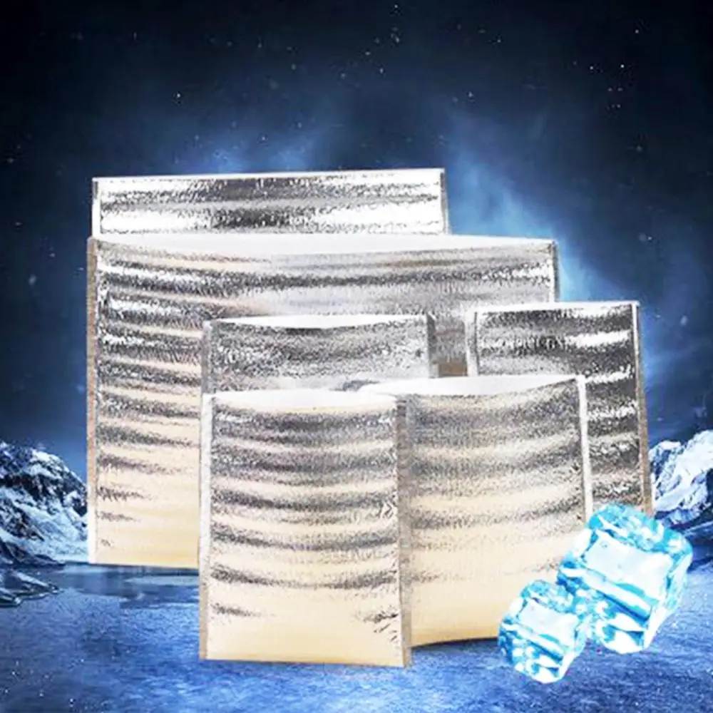 20Pcs Thermal Insulated Bags Aluminum Foil Fresh Keeping Lunch Bag Cooler Bag Food Organizer Disposable Food Delivery Pouch