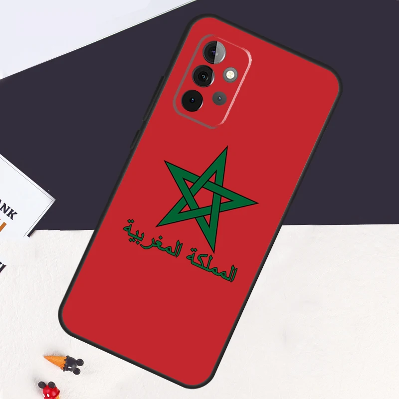 Morocco Flag Case For Samsung Galaxy A54 A34 A14 A52S A12 A22 A32 A52 A50 A51 A71 A13 A53 A33 Cover