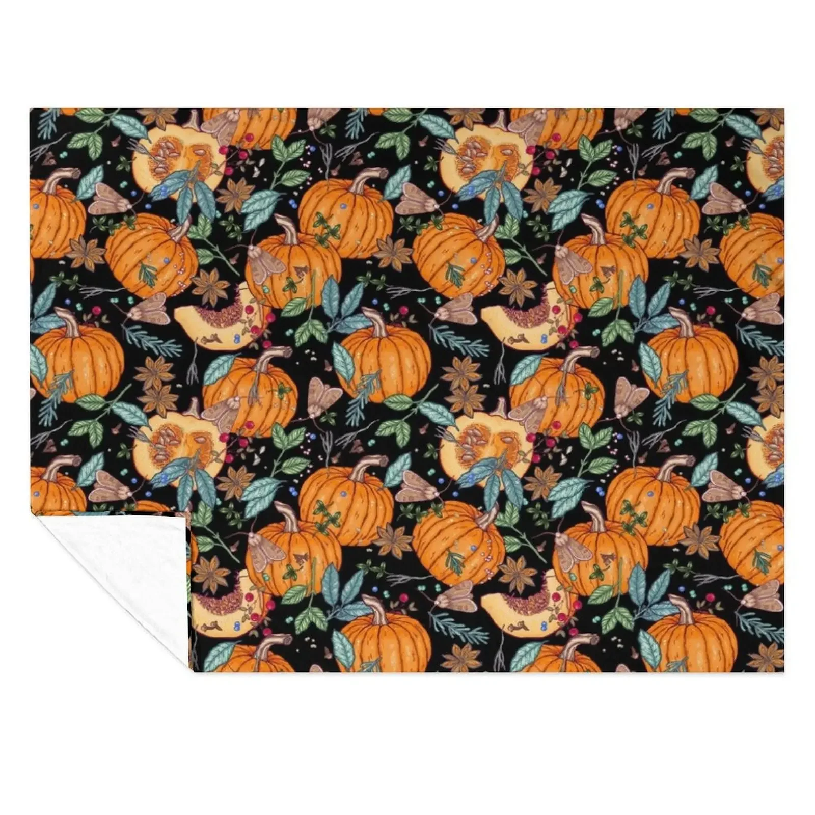 

Magic autumn pumpkins Throw Blanket Shaggy Personalized Gift Decorative Sofas Hairy Blankets