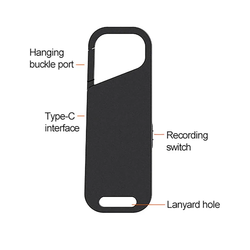 Mini Recorder Keychain 4-64GB High-definition Digital Voice Controlled Recording Pen Hidden Dictaphone Device Sound Key Chain