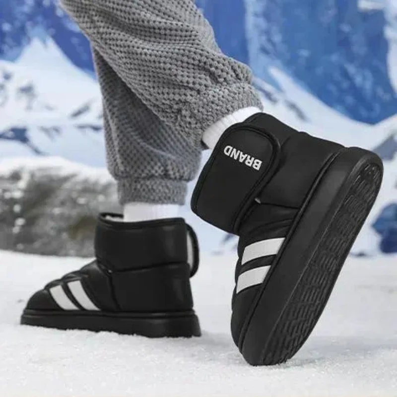Man Winter Snow Boots Thick Fleece Lined Upper Magic Tape Closure Non Slip Thick Sole Toddler  Outdoor Thermal Boots - view 5