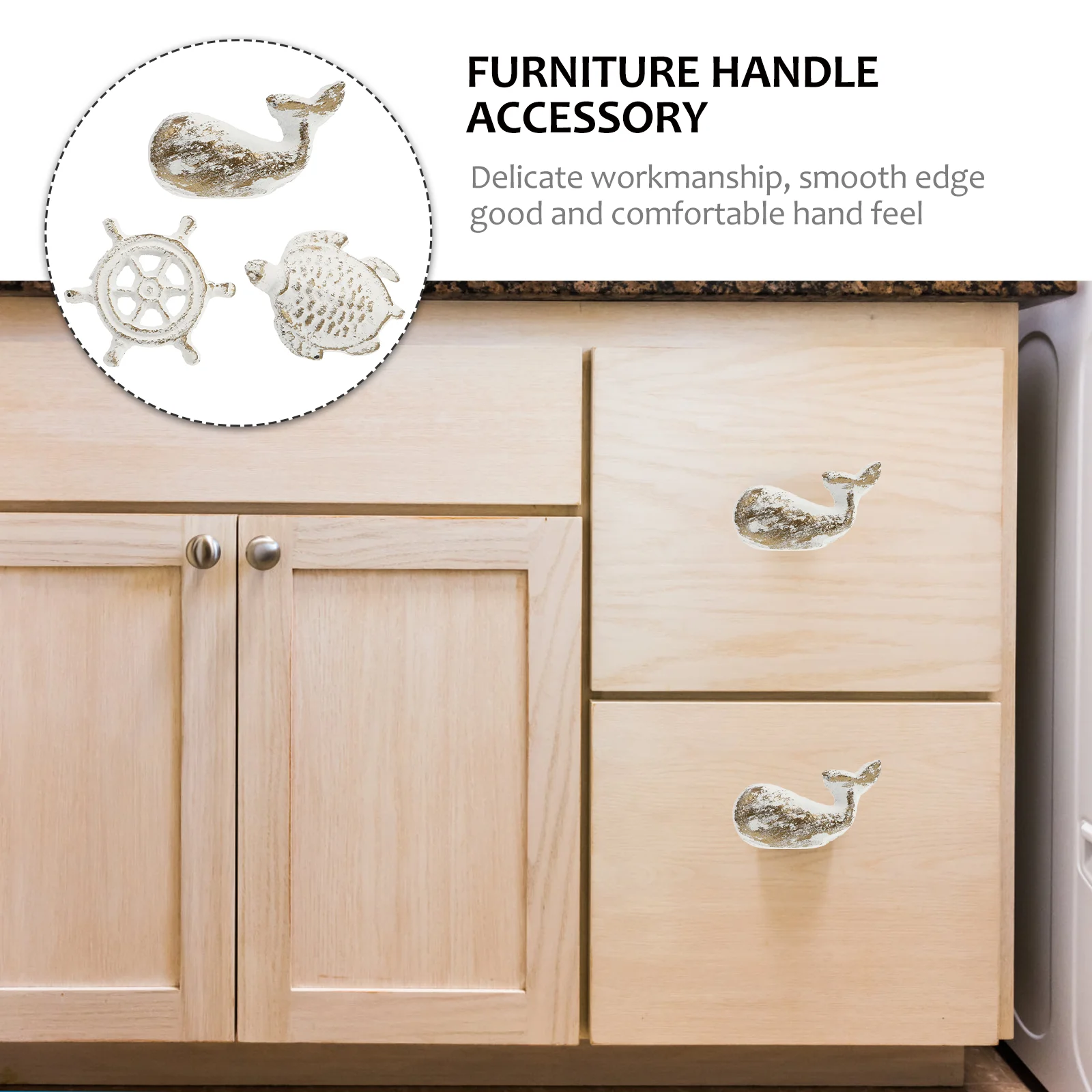

1 set Creative Sea Themed niture Handles Iron Craft Decorative Drawer Pulls Cabinet Knobs Vintage Wind Design