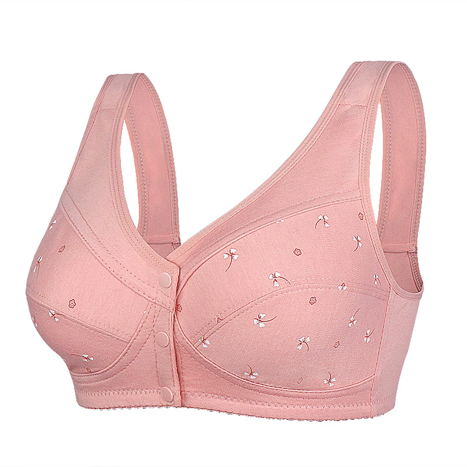 

2024 New Comfortable Bra Cotton Women Wire Free Bras Push Up Front Closure Underwear Female Everyday Lace Lingerie Large Bust