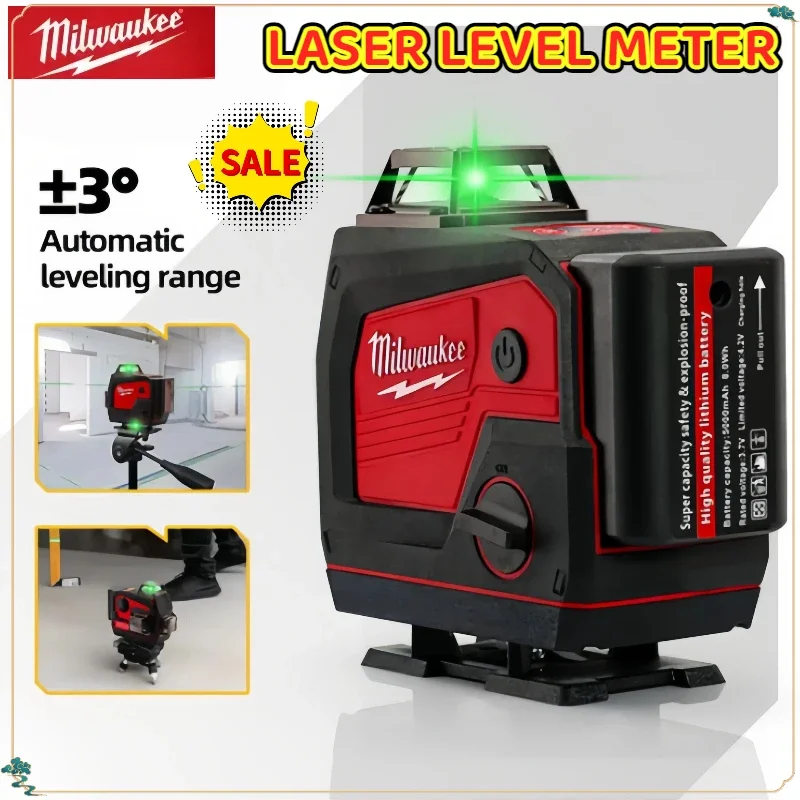 milwaukee-4d-niveau-laser-16-lignes-auto-nivelant-360-°-outils-auto-nivelants-a-lumiere-verte-croisee-horizontale-et-verticale