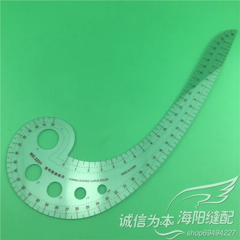 3231 Comma-Shaped Curve Ruler Proofing Ruler Arc Ruler Clothing Design Cutting Board Plate Making
