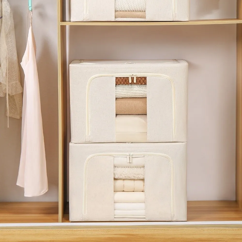 Складной ящик для хранения с прозрачной сеткой, 24/66/100 л, утолщенный стальной каркас, влагостойкий шкаф для одежды, пыленепроницаемый без сверления