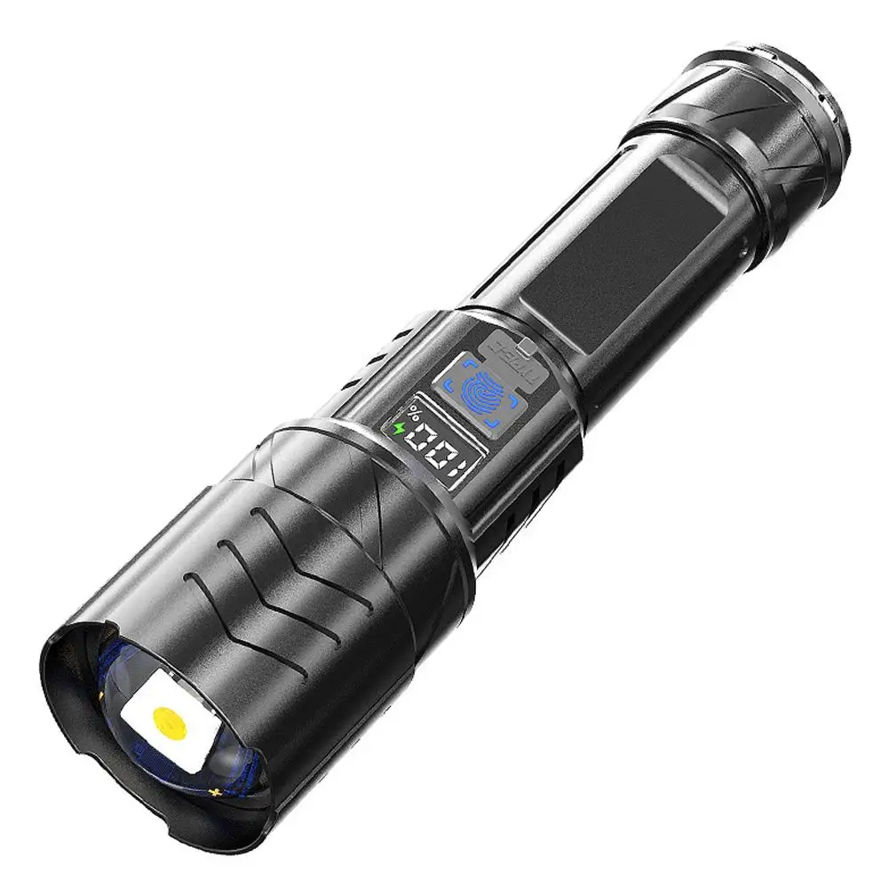 Linterna Led de larga distancia con Zoom telescópico, linterna recargable por Usb, luz de trabajo, luz para correr y pescar para emergencias Ou H3t9