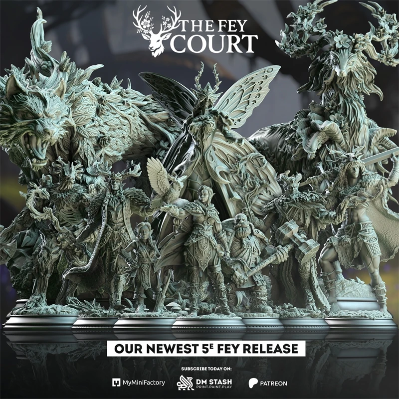 DND Miniature Model Mini Figure Fantasy Half-Elf Druid Dwarf Warrior For Tabletop RPG & Board Games Hero Miniature Figurine