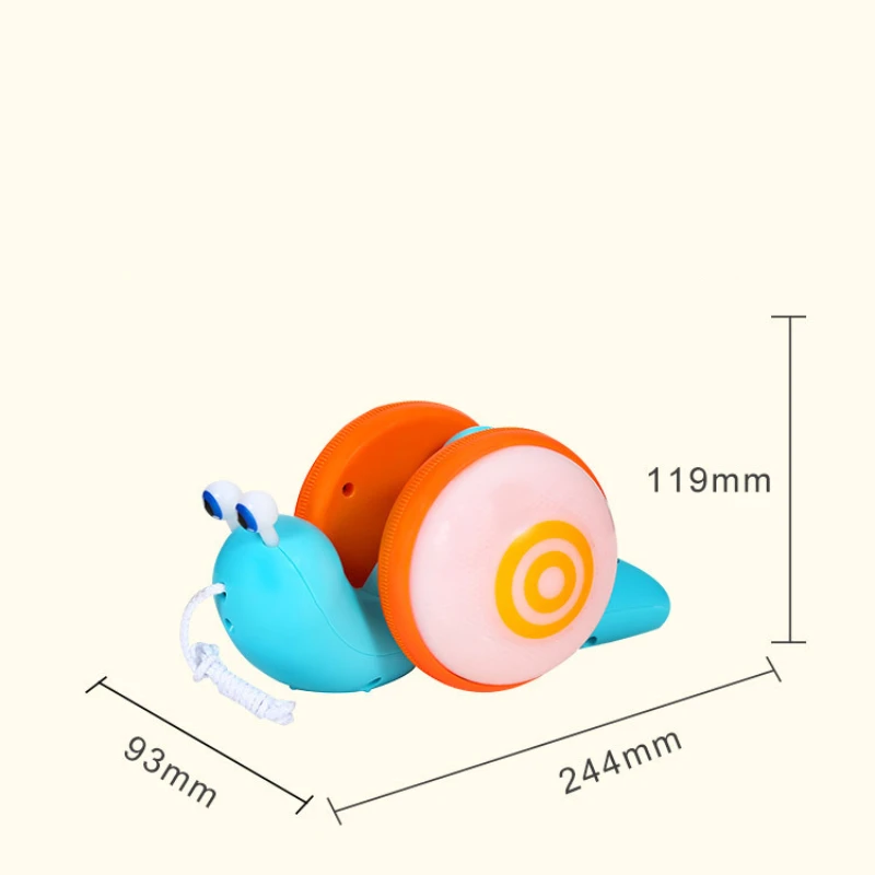 Children\'s Cute Rope Drag Snail Creative Toy Music Light Rope Pull Baby Toddler Toy