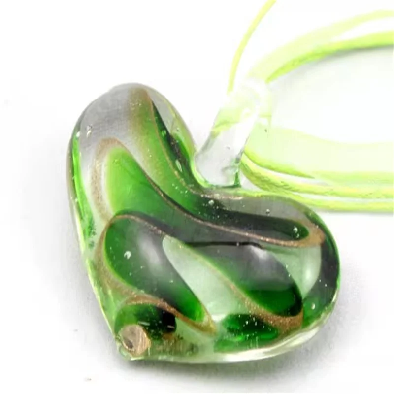 New Handmade Murano Lampwork Glass Love Heart Pendant Fit Necklace Jewelry Gifts