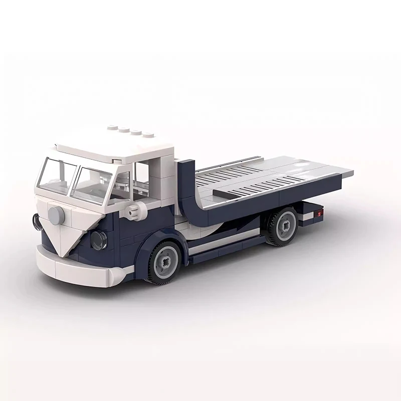 Modello di auto cittadina MOC ‌   T1 Blocchi di costruzione per rimorchio per carichi pesanti STEM Modello di veicolo di ingegneria meccanica Decorazione per esposizione della casa