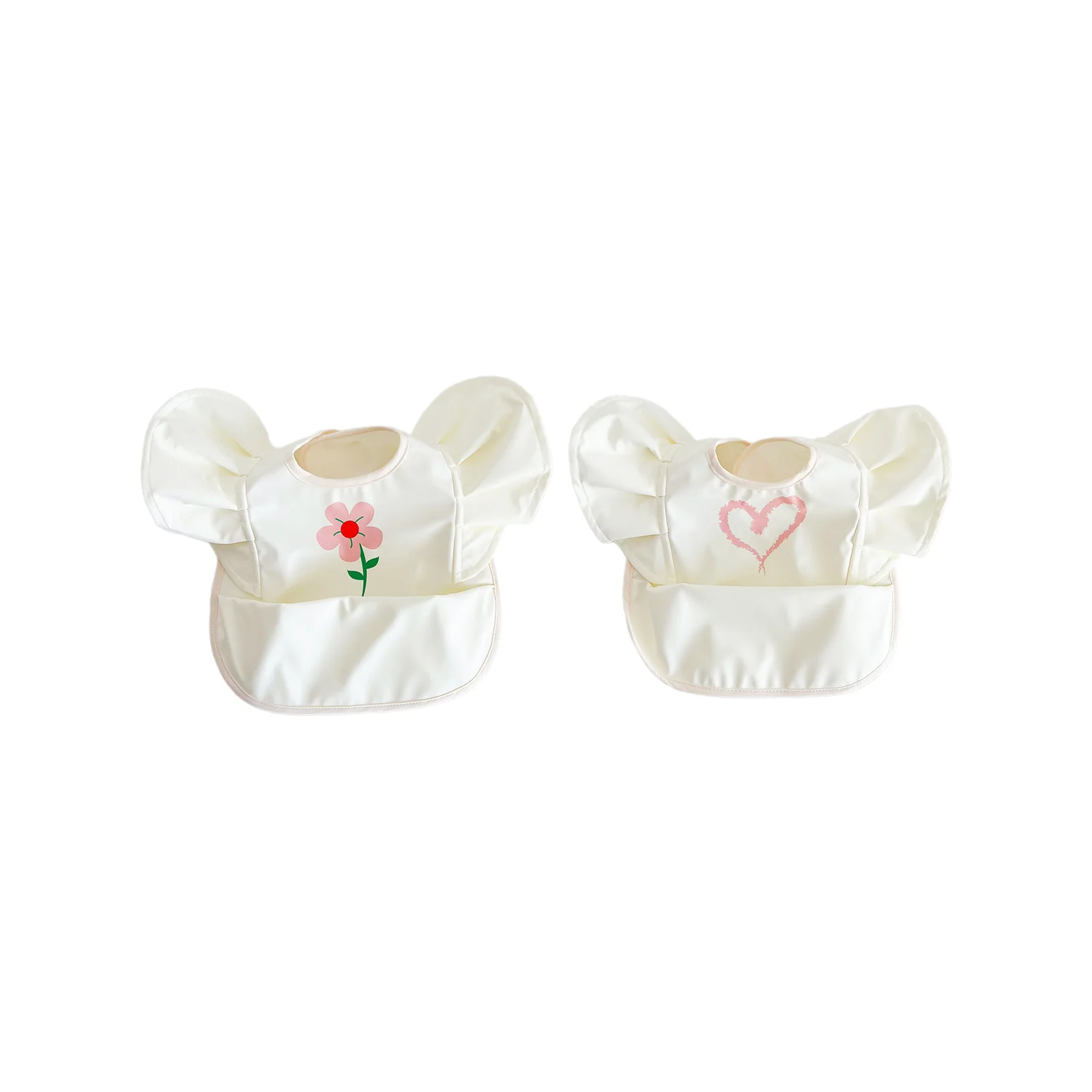 

Водонепроницаемый нагрудник с крылышками ангела (маленький цветок + розовое сердечко)