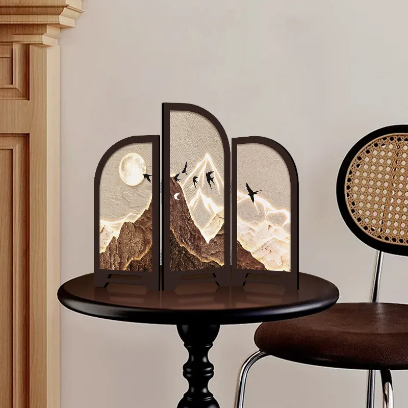 

Furnishing New Chinese Style Decorative Painting Retro Ancient Style Dining Side Sofa Porch Living Room Hanging Screen