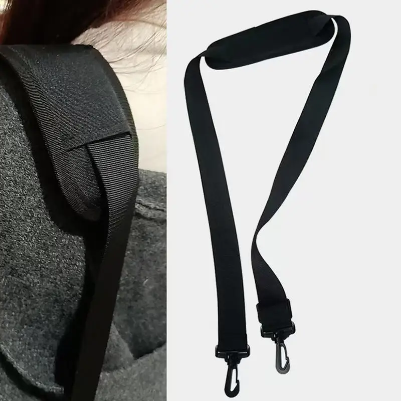 3.8cm Wide Computer Bag Strap Nylon For Men's Handbag Briefcase Crossbody Shoulder Belts Adjustable Long Bands Black