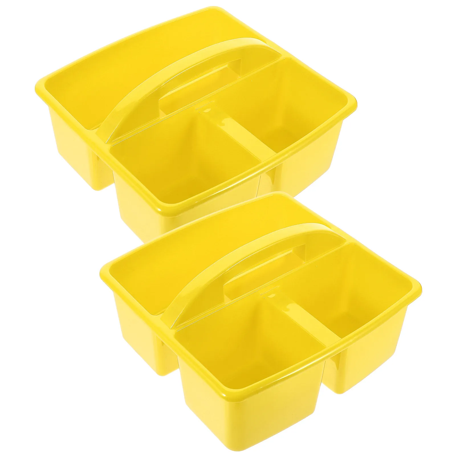 2pcs Portable Plastic Storage Basket for Art Supplies, Painting Tools & Stationery Organizer with Handle