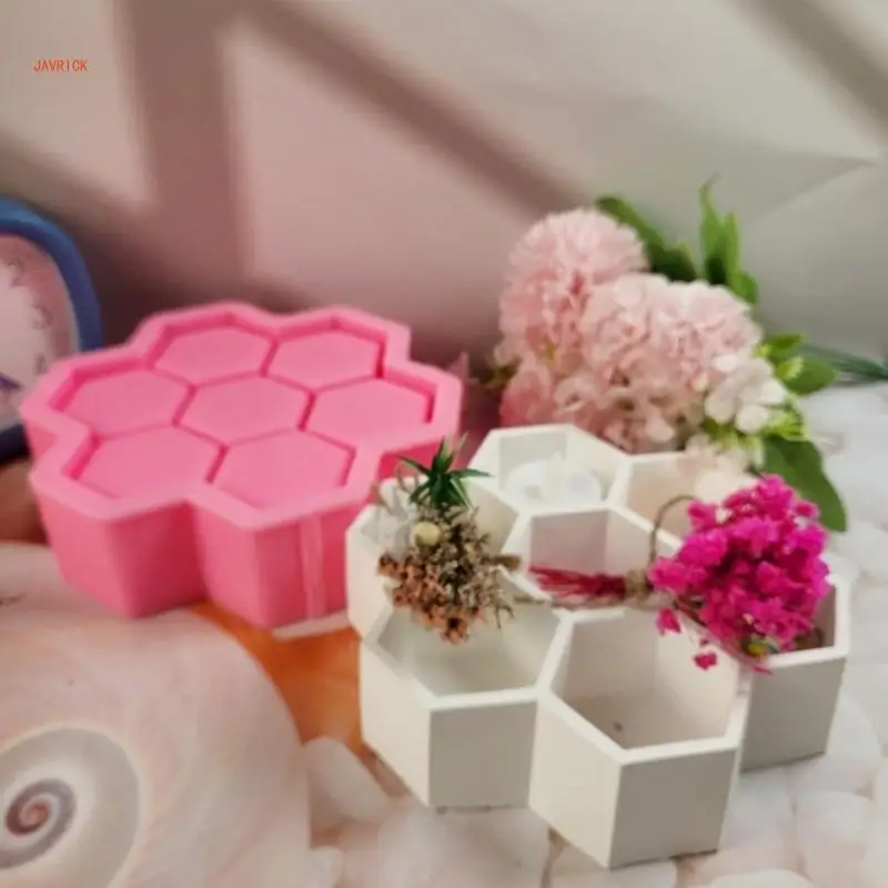 N1HE Lovely Beehived Cement Planter Silicone Mold Flexible Craft Tool for Home and Office Desk Garden Ornaments Decoration