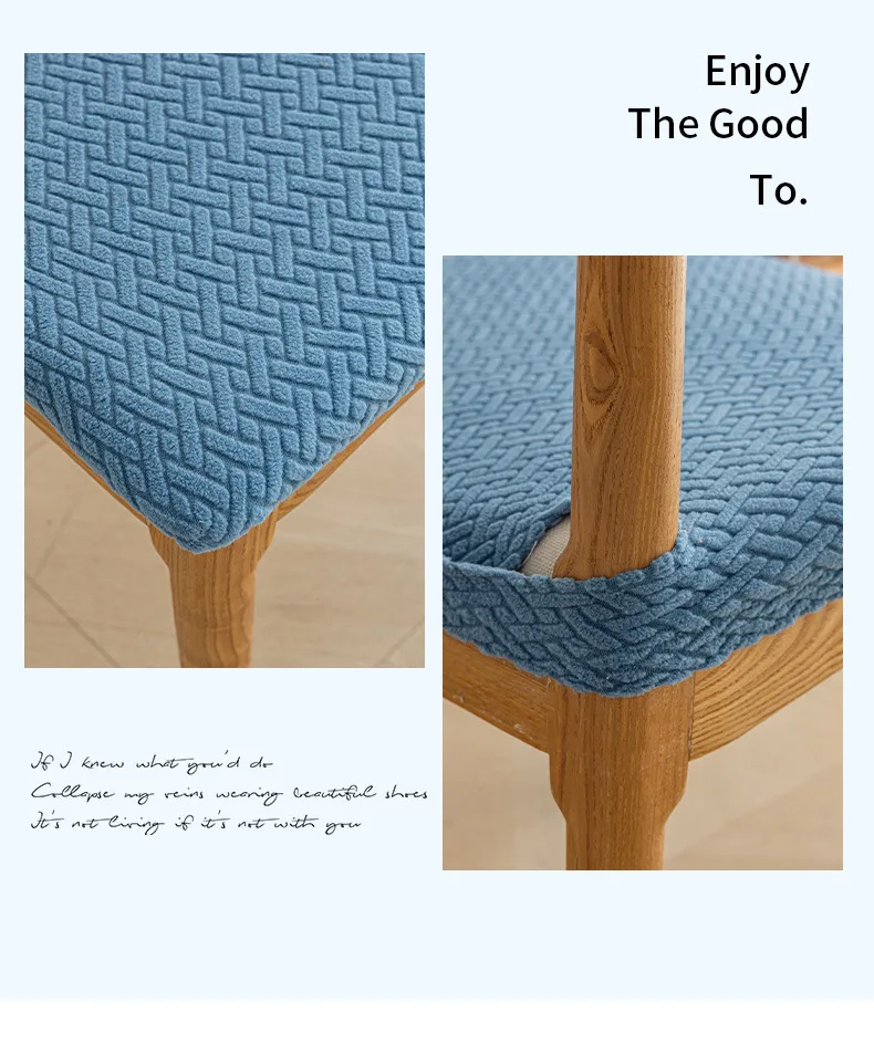 Chair Seat Cover Solid-color Jacquard Chair Seat Cushion Cover for Dining Room Anti-Dust Stretch Chair Seat Slipcovers Protector